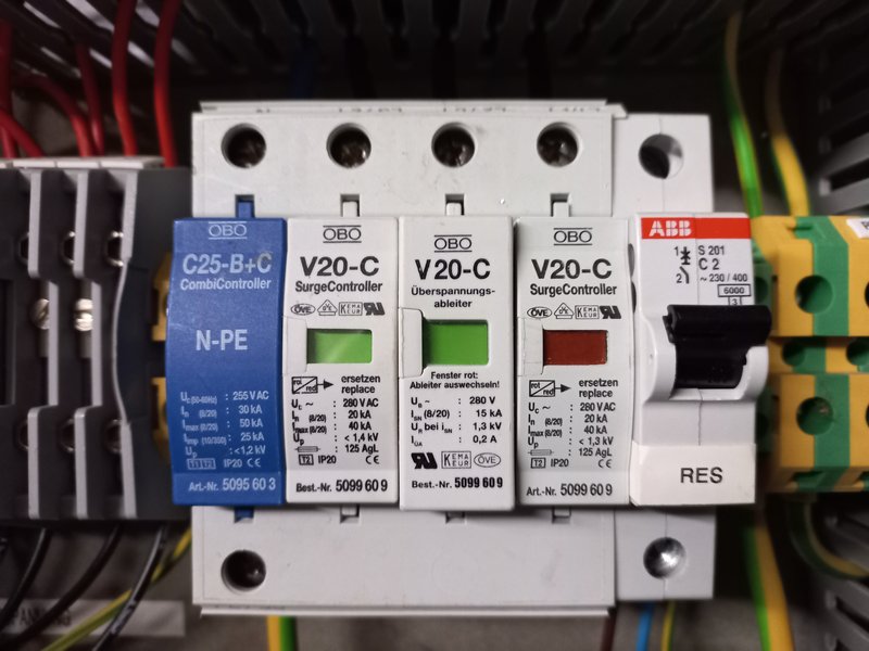 Surge arresters (SPDs) protect your inverter from lightning-induced voltage spikes